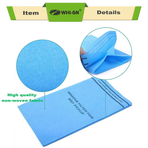 12 Pack Wet Dry Vacuum Filter Bags Replacement For Stinger MultiFit VF2000 And Workshop WS01025F Craftsman 9-38737 shown with fabric detail