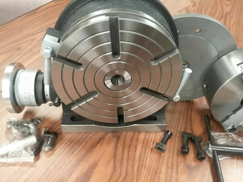 12 Inch Precision Rotary Table Featuring Killer Accuracy 10 Inch 3 Jaw Chuck Reversible Jaws Index Plates Smooth Operation Shop Ready with components