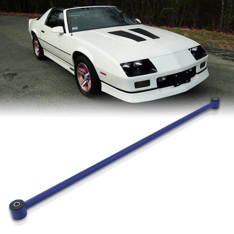 Beefed Up Rear Lower Control Arm Rod Bar Link Pan Hard With Steel Blue Polyurethane Bushing For 1982 To 2002 Camaro Firebird F Body Direct Fit Replacement Suspension Upgrade, blue bar
