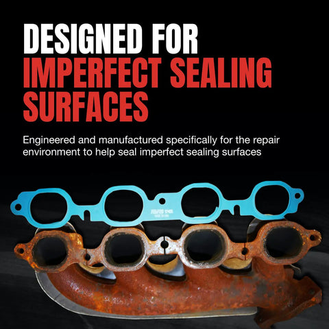Exhaust Manifold Gasket Set For Chevrolet K1500 Durable Replacement Kit With Premium Seals Heat Resistant Gaskets And Easy Install Keeps Exhaust Leaks At Bay For Classic Chevy Trucks, blue gasket on manifold
