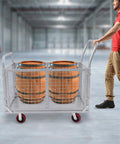 4 In 1 Beefy Heavy Duty Platform Cart With Cage 40 By 24 Inches 440 Lb Capacity Foldable Steel Hand Cart with barrels