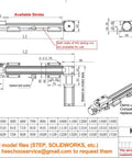 Technical drawing of 700mm belt drive linear actuator sliding table stage for CNC and 3D printer builds, NEMA 23 mount shown.