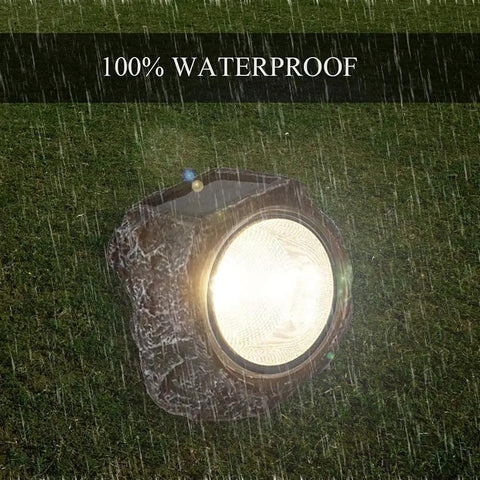 Solar Powered Rock Lights Outdoor Dope 2 Pack With 10 LED Waterproof Stones For Yard Vibe, Decorative Stone Look under rain