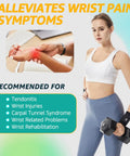 Woman lifting weights wearing Wrist Brace And Support Wraps For Workouts And Daily Use Comfortable Compression Strap