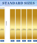 Brass Shim Stock Set, 18 Pcs Rectangular Shims 5.9 x 0.98 Inch With 6 Thicknesses From 0.002 to 0.015 Inch shown in golden finish.