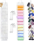2 Pack Leggings And Shirt Organizer With 24 Compartments, Space Saving Hanging Closet Organizer For T Shirts, Jeans And Activewear