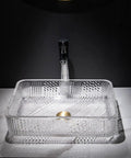 Modern Round Countertop Basin Crafted From Shatterproof Tempered Glass With Quick Pop Up Drain for chic bar sink detail.