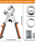 Heavy Duty Grommet Tool Kit with eyelet plier, 3/8 inch grommets, 500 pcs, pro-grade manual eyelet press for banners and tarps.