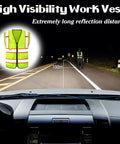 Custom Logo High Visibility Safety Vest Hella Bright Reflective Hi Vis Construction Workwear For Men And Women Crew Gear With Your Company Printed Back Panel in low light showing reflective features