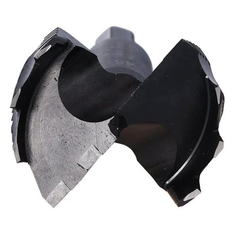 Pro Level German Steel Forstner Bit Set Includes Seven Workhorse Grade Drill Bits Spanning One Quarter To One Inch Wide, close-up of a Forstner bit.