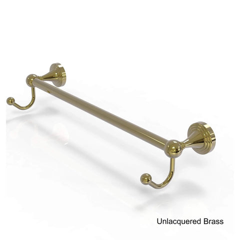 Sag Harbor 24 Inch Towel Bar With Integrated Hooks In Antique Brass Solid Brass Bathroom Hardware With Concealed Mount