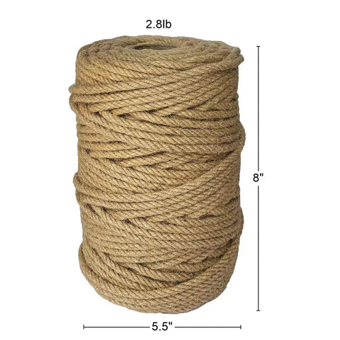 Thick 6mm Jute Rope For Floristry And DIY Crafts 328 Feet 100m 4 Ply Durable Twine For Gardening And Cat Scratching Posts