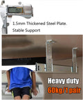 Hella Sturdy Heavy Duty Drawer Slides With Height Adjustable Brackets And Silver Keyboard Tray Rails Provide Under Desk Mounting featuring 1.5mm thick steel construction.