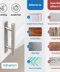 5 Inch Brushed Nickel Adhesive Cabinet Handles Set Of 4 All Metal Self Stick Drawer Pulls No Drilling With 3M Adhesive Info