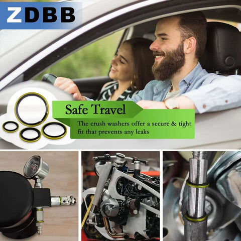 Bonded Sealing Washer Kit 378 Pcs With 12 Sizes Self Centering Automotive AC Seal Metal Rubber Gasket Repair Set From M6 Up To M30 Metric