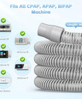 2 Pack CPAP Hose Universal Tubing Six Foot 72 Inch 22mm Ends Fits Most CPAP BiPAP and BiLevel Machines Durable Flexible Gray