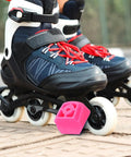 Inline skate with Universal Skate Brake Block for roller skates and inline pads, toe stopper, pink, durable, safe speed control