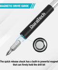 Close-up of 3-inch magnetic drive guide from 53 Piece Screwdriver Bit Set In A Tough Case With S2 Steel Bits And Magnetic Drive Guide