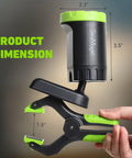 Rechargeable LED Work Light 360-Degree Rotatable With Magnetic Base And Clamp showing dimensions of 3.5 x 2.3 inches