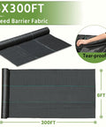Heavy Duty Weed Barrier Fabric 6x300Ft Landscape Fabric Three Point Two Ounce for garden beds and driveways display