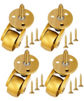 4 Piece Brass Stem Furniture Casters Set With Universal 360 Degree Swivel Wheels Heavy Duty Metal Construction Built To Last
