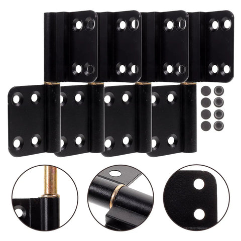 Heavy Duty Bathroom Door Hinges Black Lift Off Replacement Set 4 Pack For Interior Shower And Cabinet Doors Tough Smooth Action Hinge Set For Easy Install