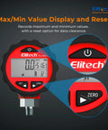 Close-up of Pro Grade Two Way AC Manifold Gauge With Digital Pressure Readout For R134A R12 R22 R410A Refrigerants focus on display