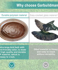 Comparison of extra-large freestanding bird bath basins, durable oval polyresin chocolate basin vs. flimsy glass material
