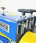 Close-up of Model 930 Motorized Wire Stripper Workhorse focusing on dual top and bottom rollers and adjustment knobs.