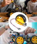 DC Gearbox Motor 3 To 6V With One To Forty Eight Gear Ratio Dual Shaft Small Electric Motor With Wheel Kit included in Arduino robot build