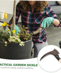 Woman using Portable Manganese Sickle For Weeding And Harvesting, Multifunctional Hand Tool For Outdoor Use in garden