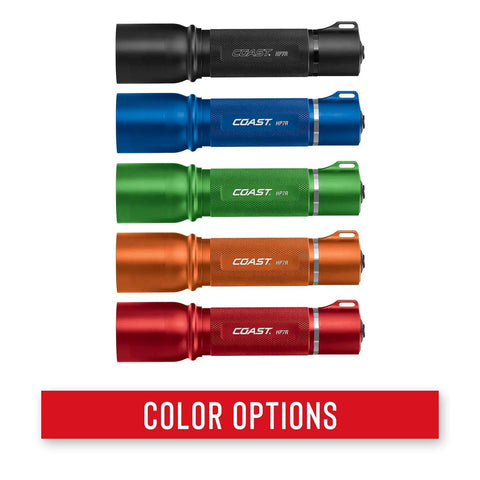 Rechargeable LED Flashlight With Slide Focus 300 Lumen Long Range Beam In A Compact Green Finish EDC Pocket Light color options