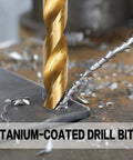 Top Notch 230 Piece Hss Titanium Twist Drill Bit Kit For Pro DIY Pros Drilling Wood Metal Iron Brass Copper Plastic Jobs With Heavy Duty Storage Case And Size Index Scales For Serious Grunt Work And Tough Projects, titanium-coated drill bits drilling metal