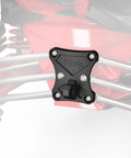 Beefy Rear Radius Rod Plate For UTV Aluminum Tow Hook Plate With D Ring And Soft Shackle Compatibility Fits Maverick X3 900 X Max Heavy Duty CNC Machined 7075 Aluminum Black 1Pc installed on rear suspension