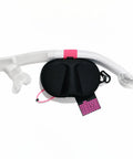 Semi Hard EVA Mask Case For Snorkeling And Scuba Gear With Crush Resistant Front Shell And Flexible Back, Snorkel Holder And Carabiner Clip.