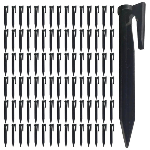 Heavy Duty Boundary Wire Pegs Straight Up Durable Portable Cable Stakes For Yard Setup arranged in grid pattern.