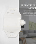 White Plastic Ball Catch Door Locks Set Of 10 For Screen Doors And Wardrobe Cabinets shown with close-up of latch design
