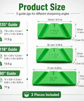 Top Notch 3 Piece Drill Bit Sharpener Guide Jig Kit For Manual Bench Grinder Angle Tool Featuring 90 118 And 135 Degree Settings size chart.