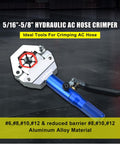 Hydraulic AC Hose Crimper Kit With 7 Die Set Manual Handheld Tool For Auto AC Line Repair Includes 6 8 10 12 Size Dies