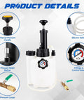 3L Transmission Fluid Transfer Pump Kit With 13 ATF Adapters showing pressure gauge and silicone tubing details