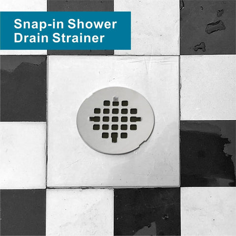 Heavy Duty Brushed Nickel Shower Drain Cover Round 4 1 4 Inch Snap In Stainless Steel Floor Strainer No Sweat Install Rust Resistant Solid Grip For Everyday Bathroom Floors