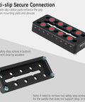 Dovetail Telescope Rail Plate 100mm Length With Long Slot For Flexible Mounting M6 And One Quarter Inch Screws And Three Eighths Inch Screws Fits Saddle Mount Base OTA Equatorial Head Tripod For Sky Astrophotography Gear And Hobbyist Imaging with anti-slip pads and safety stop screws.