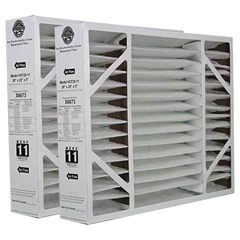 Healthy Climate X6673 MERV 11 Filter Media 20x25x5 In 2 Pack Replacement for X6660 HCC20 28 Air Cleaner