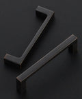 Solid 4 Inch Kitchen Cabinet Handles Square Drawer Pulls Oil Rubbed Bronze Set Of 30, Durable Hardware For Cabinet DIY Friendly Makeover