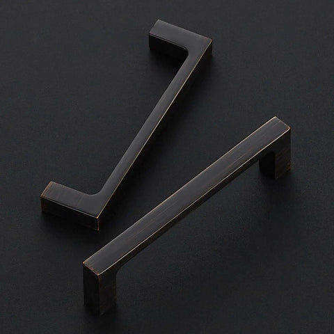 Solid 4 Inch Kitchen Cabinet Handles Square Drawer Pulls Oil Rubbed Bronze Set Of 30, Durable Hardware For Cabinet DIY Friendly Makeover