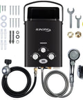 On Demand Portable Propane Tankless Water Heater 6L 1.57GPM with digital display and installation kit