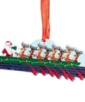 Rowing Reindeer Crew Resin Christmas Ornament Handcrafted Ceramic Ornament For Rower Gift Holiday Decor Santa And Reindeer Team Collectible Tabletop Keepsake