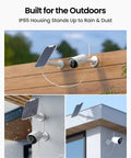 Solar Powered 2K 5MP Outdoor Security Camera With Night Vision And Smart Human And Car Detection mounted outdoors
