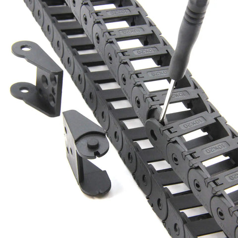 1 Meter Long Drag Chain Cable Carrier Open Type 10x20mm R18 For 3D Printers And CNC Machines With End Connectors And Included Screwdriver Tool
