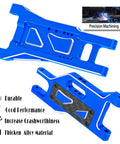 Alloy Front And Rear A Arms Upgrade For 1/10 Rustler 2WD And Stampede 2WD VXL RC Cars Navy Blue CNC Machined 6061 T6 Aluminum